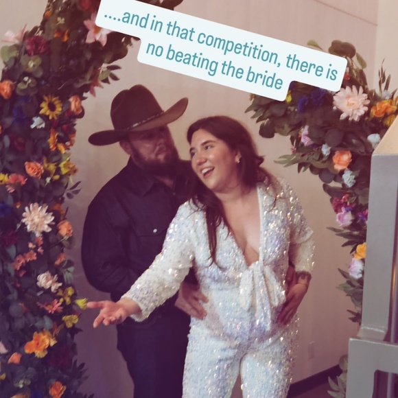 XXL White Sequin Martina Jumpsuit - Picture 8 of 8